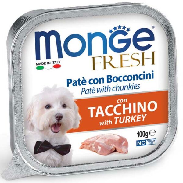 Monge Fresh Vaschetta TACCHINO 100Gr Cane