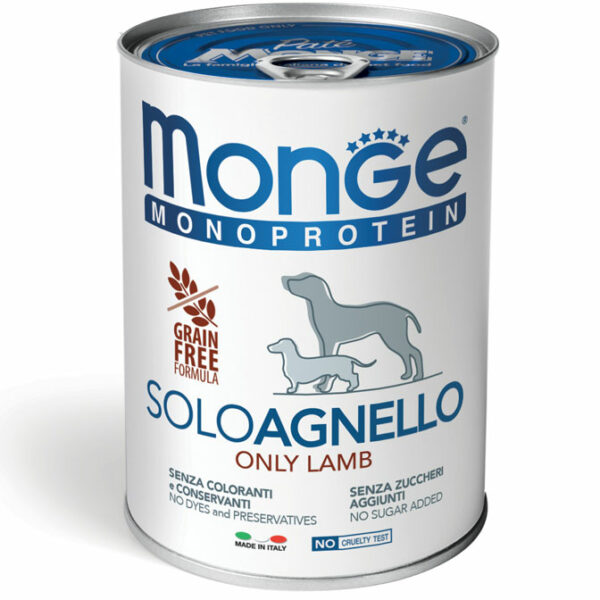 Monge Monoproteico 100% AGNELLO 400Gr Cane