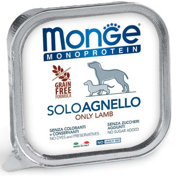 Monge Monoproteico 100% AGNELLO 150 Gr Cane